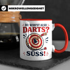Axtwerfen Tasse Du wirfst also Darts Süß - Lustiges Geschenk – Rot [farbe:rot]