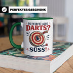 Axtwerfen Tasse Du wirfst also Darts Süß - Lustiges Geschenk – Grün [farbe:grün]