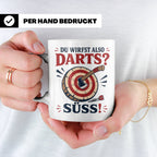 Axtwerfen Tasse Du wirfst also Darts Süß - Lustiges Geschenk – Weiß [farbe:weiß]