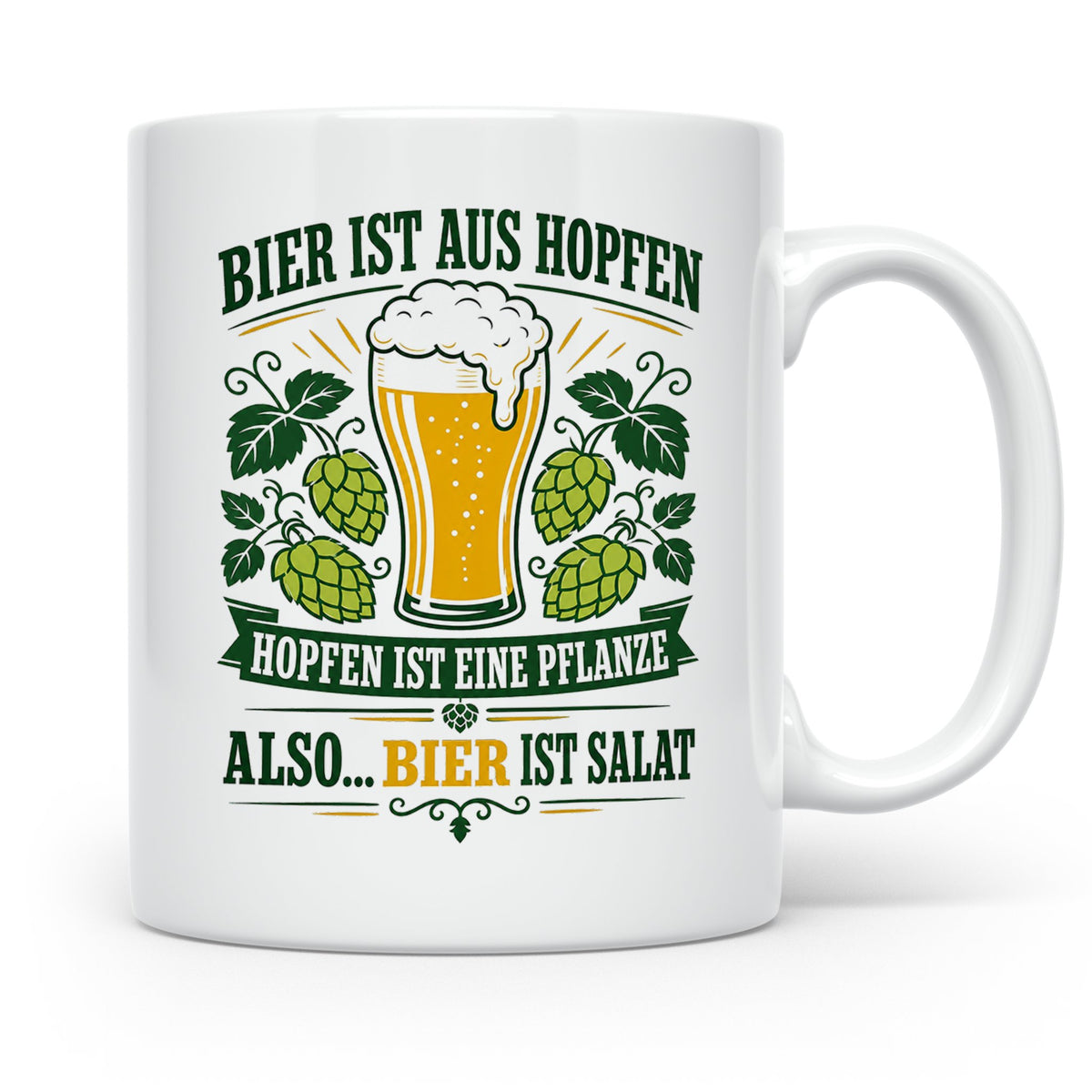 Bier Tasse Bier ist Salat - Lustiges Geschenk für Biertrinke – Weiß [farbe:weiß]