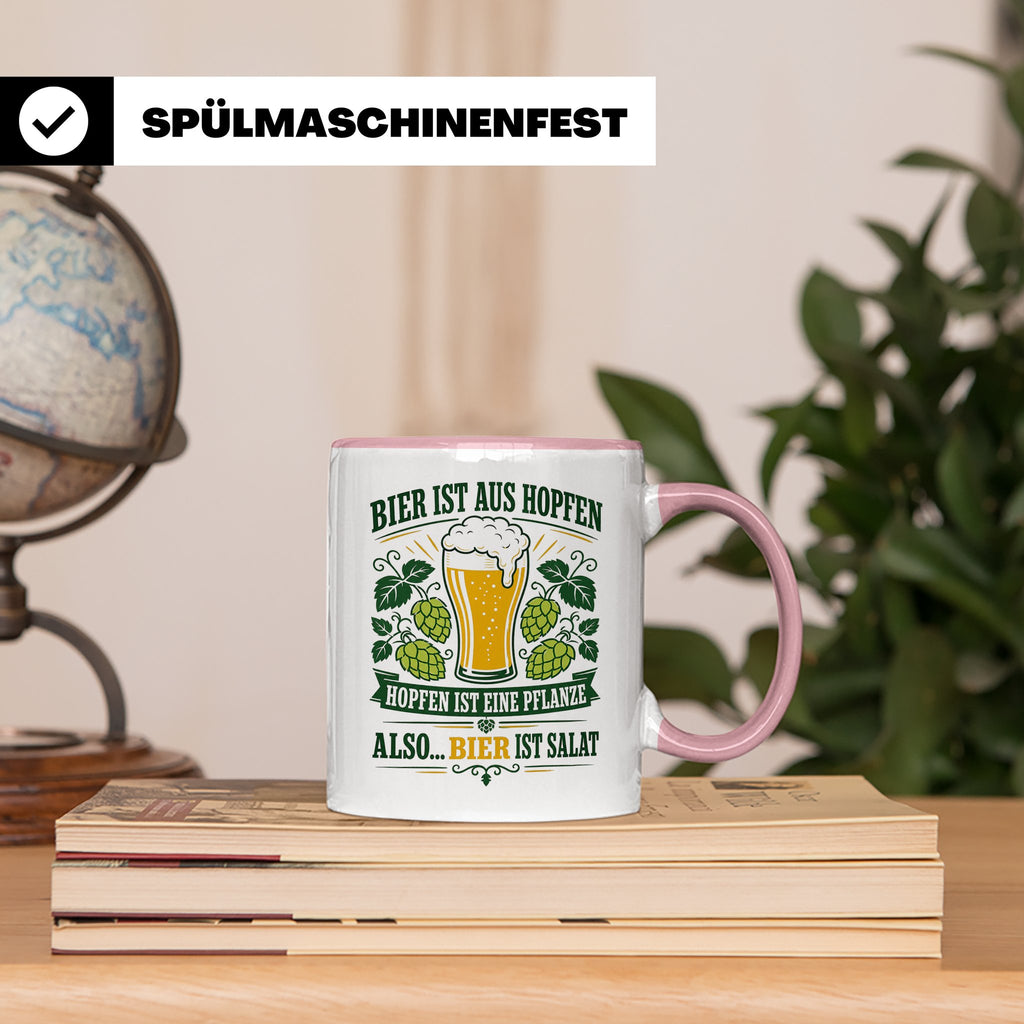 Bier Tasse Bier ist Salat - Lustiges Geschenk für Biertrinke – Rosa [farbe:rosa]