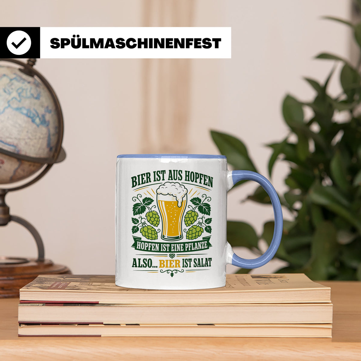 Bier Tasse Bier ist Salat - Lustiges Geschenk für Biertrinke – Blau [farbe:blau]