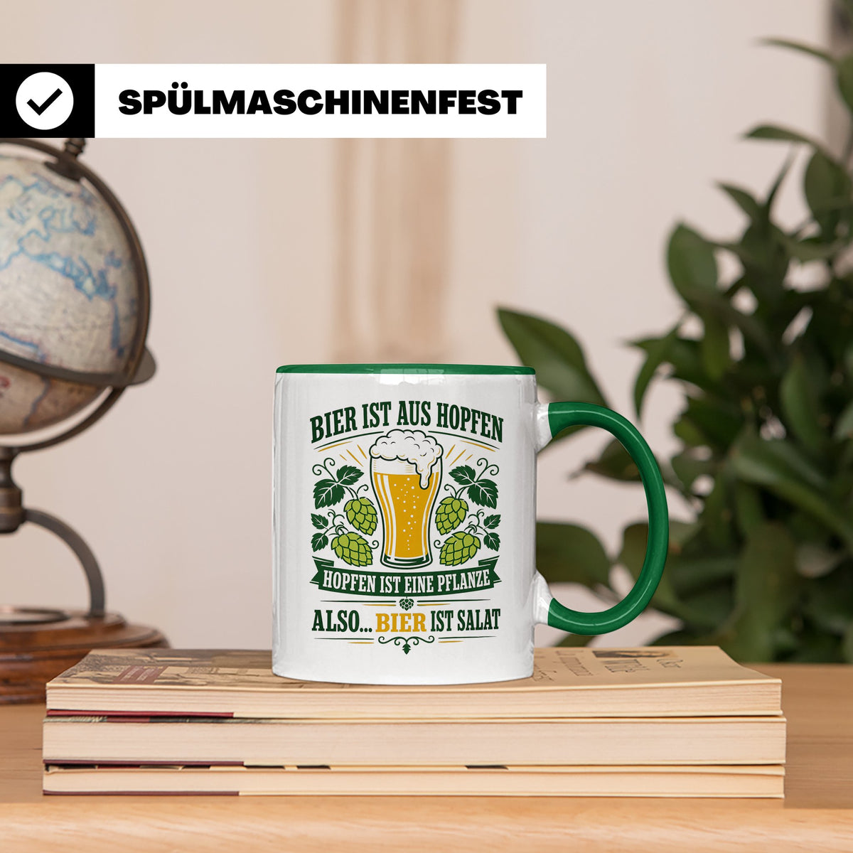 Bier Tasse Bier ist Salat - Lustiges Geschenk für Biertrinke – Grün [farbe:grün]