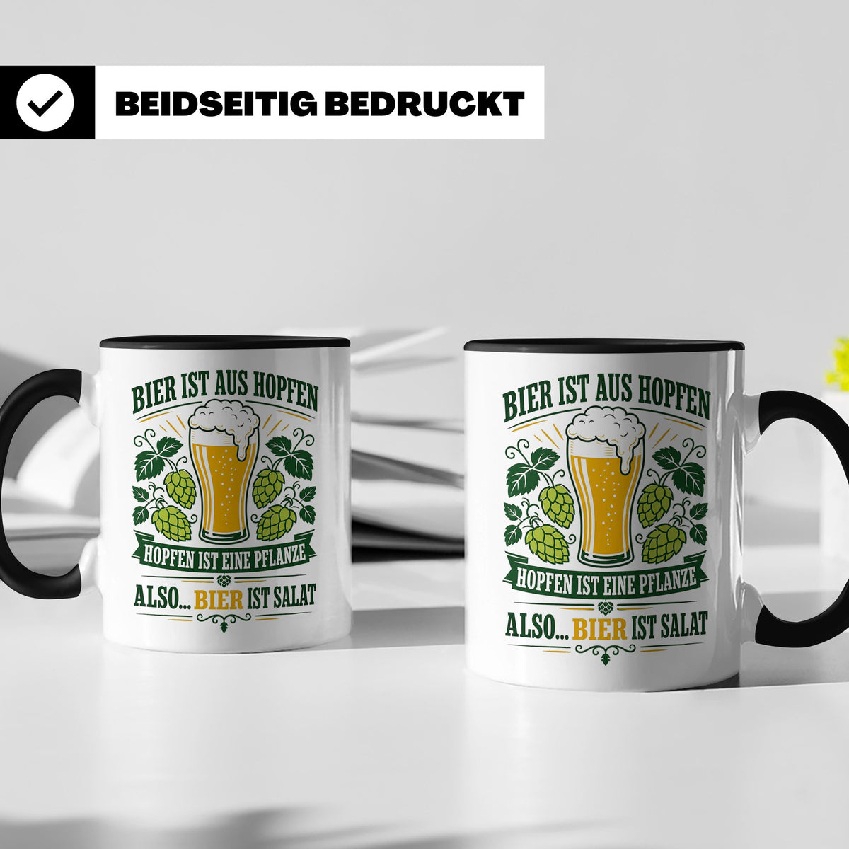 Bier Tasse Bier ist Salat - Lustiges Geschenk für Biertrinke – Schwarz [farbe:schwarz]