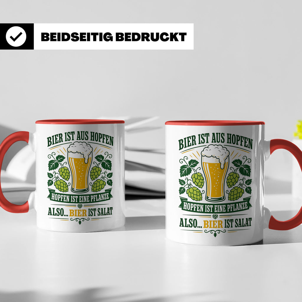 Bier Tasse Bier ist Salat - Lustiges Geschenk für Biertrinke – Rot [farbe:rot]