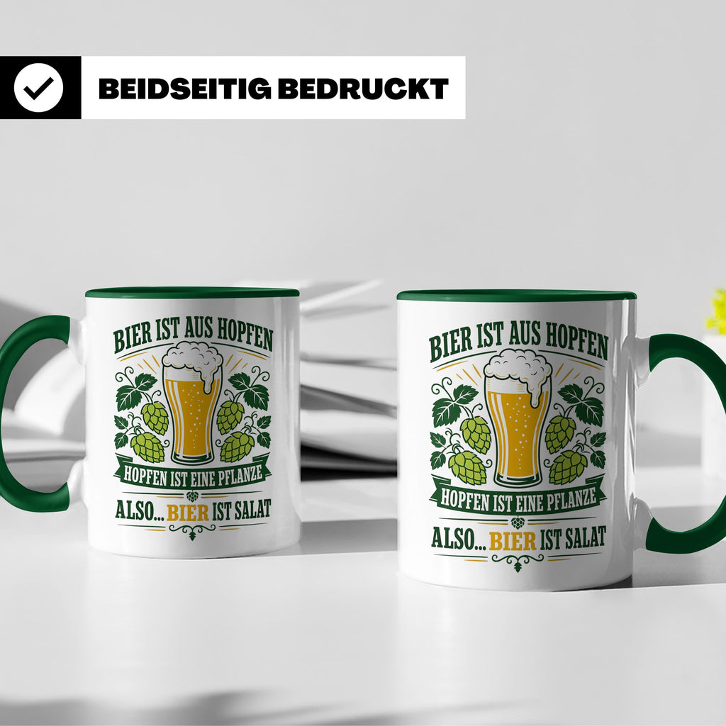 Bier Tasse Bier ist Salat - Lustiges Geschenk für Biertrinke – Grün [farbe:grün]