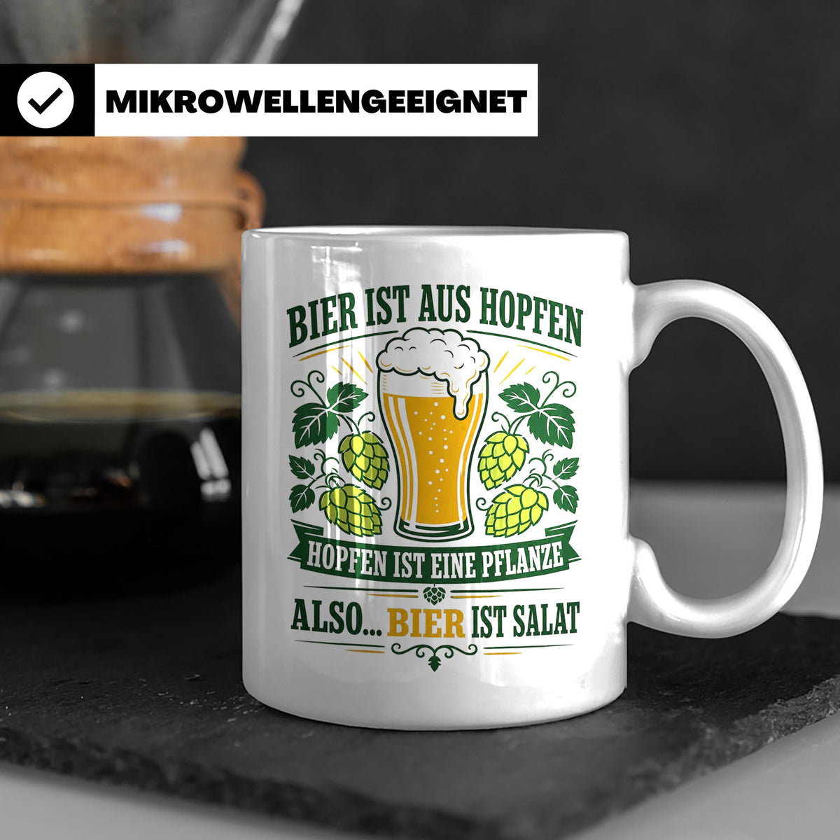 Bier Tasse Bier ist Salat - Lustiges Geschenk für Biertrinke – Weiß [farbe:weiß]