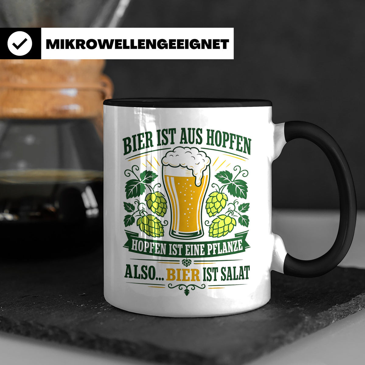 Bier Tasse Bier ist Salat - Lustiges Geschenk für Biertrinke – Schwarz [farbe:schwarz]