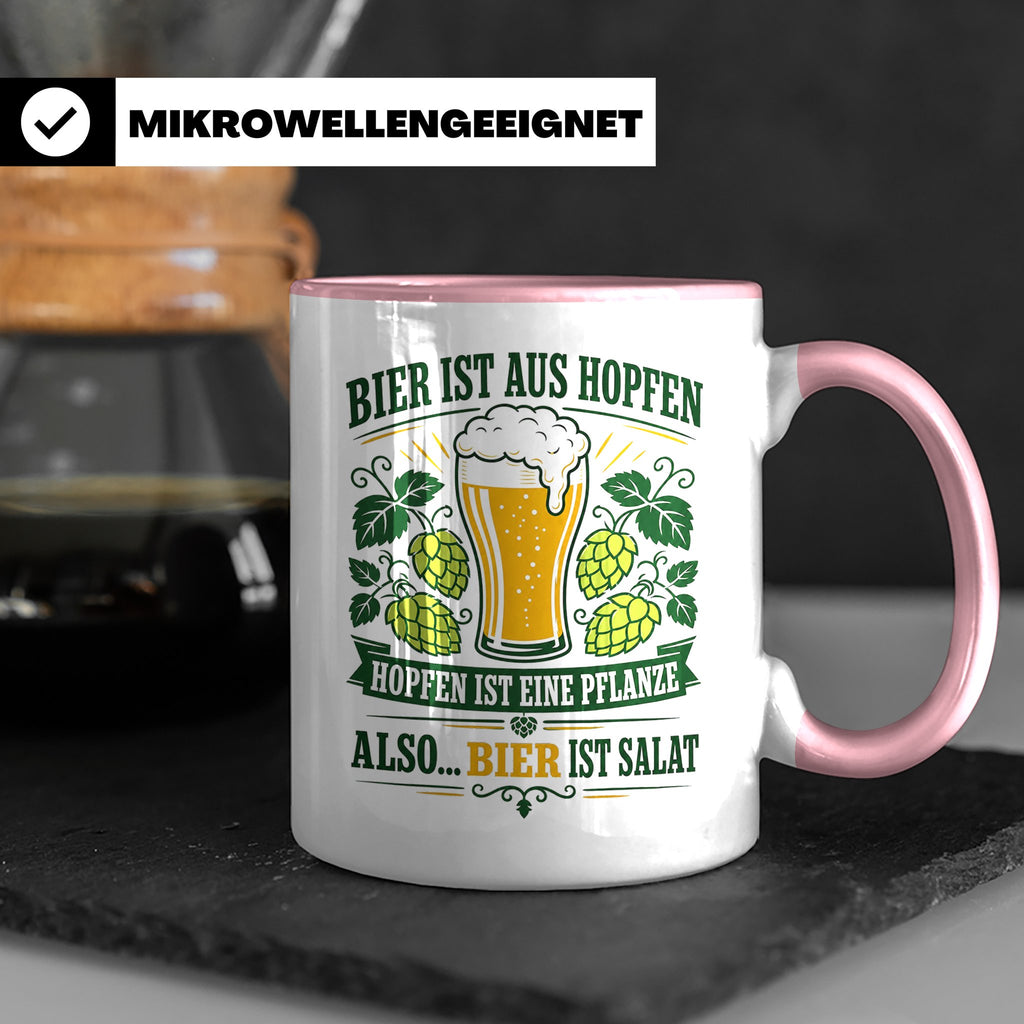 Bier Tasse Bier ist Salat - Lustiges Geschenk für Biertrinke – Rosa [farbe:rosa]