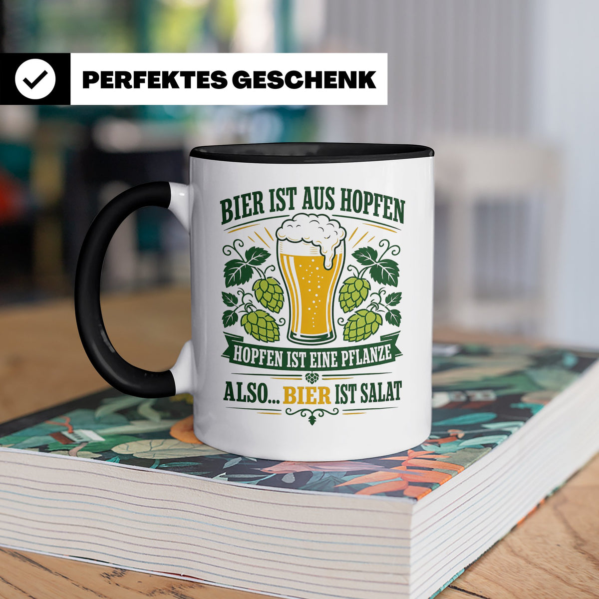 Bier Tasse Bier ist Salat - Lustiges Geschenk für Biertrinke – Schwarz [farbe:schwarz]