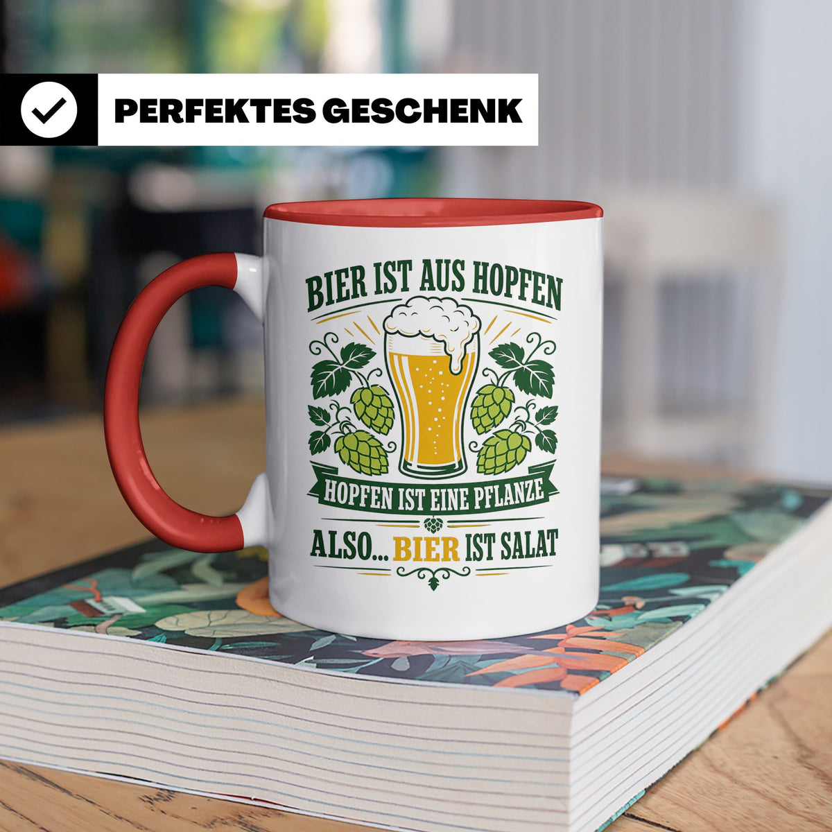 Bier Tasse Bier ist Salat - Lustiges Geschenk für Biertrinke – Rot [farbe:rot]