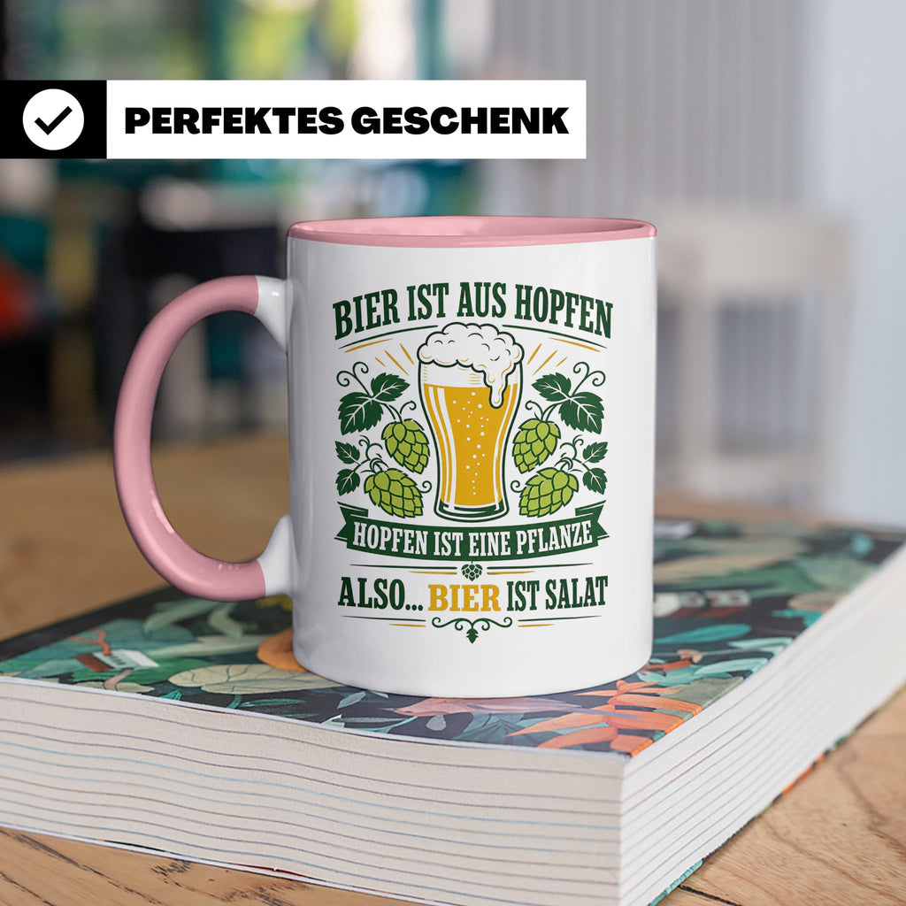 Bier Tasse Bier ist Salat - Lustiges Geschenk für Biertrinke – Rosa [farbe:rosa]