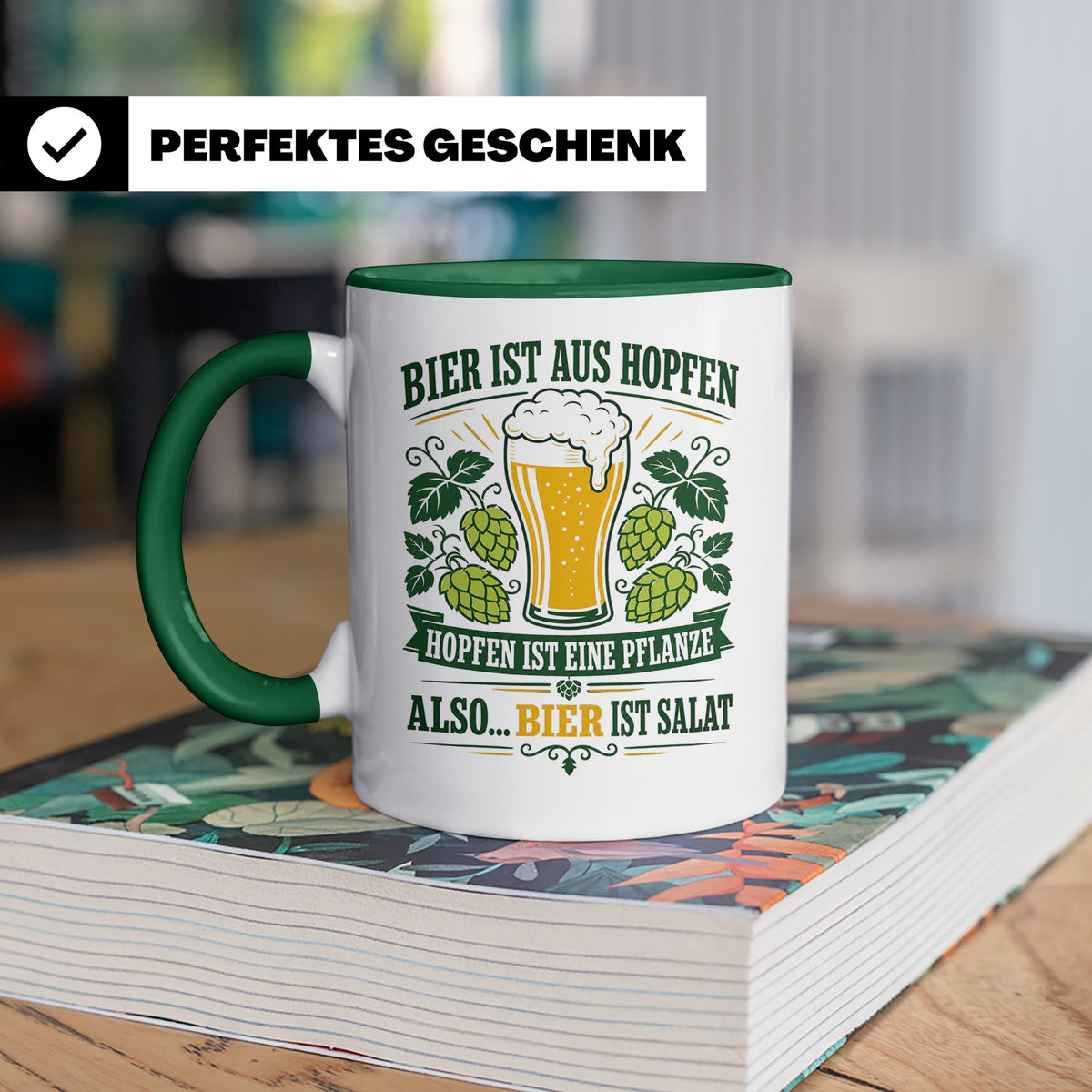Bier Tasse Bier ist Salat - Lustiges Geschenk für Biertrinke – Grün [farbe:grün]