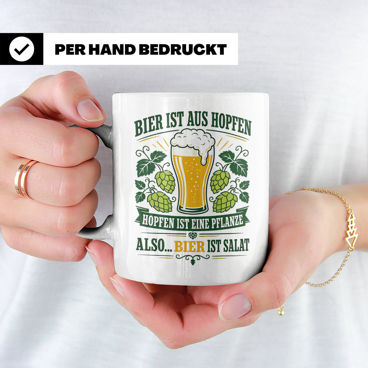 Bier Tasse Bier ist Salat - Lustiges Geschenk für Biertrinke – Weiß [farbe:weiß]