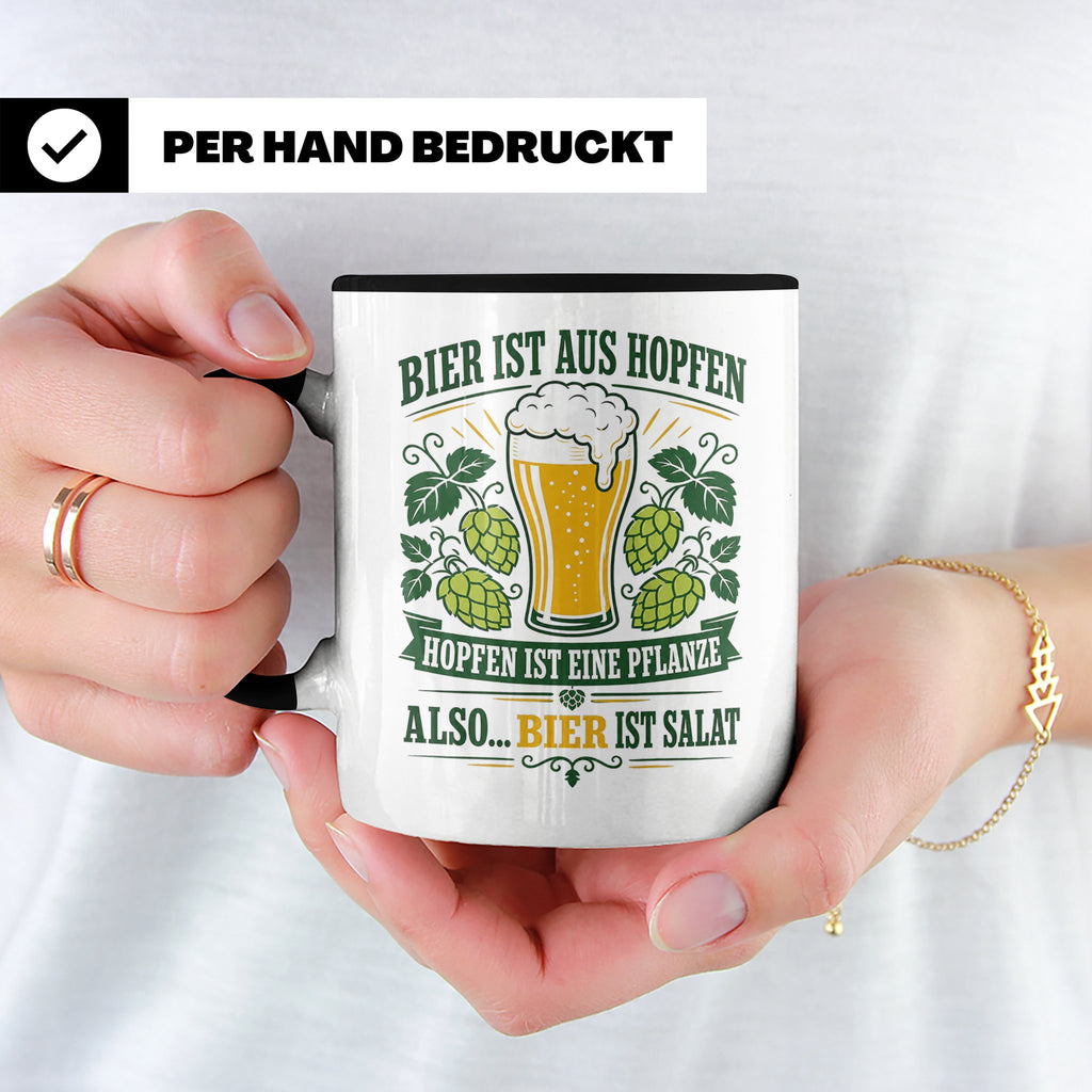 Bier Tasse Bier ist Salat - Lustiges Geschenk für Biertrinke – Schwarz [farbe:schwarz]