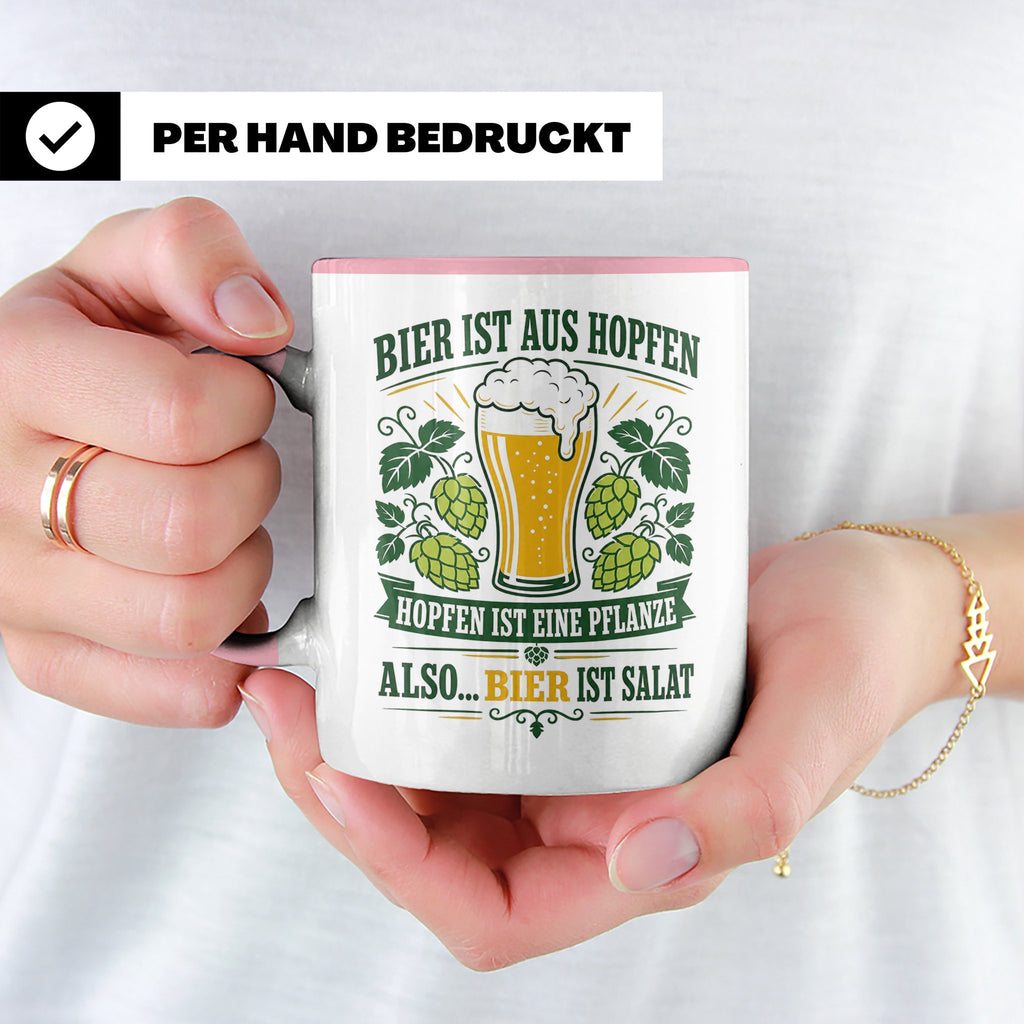 Bier Tasse Bier ist Salat - Lustiges Geschenk für Biertrinke – Rosa [farbe:rosa]