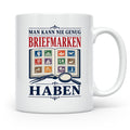 Briefmarken Tasse Man kann nie genug Briefmarken haben - Ges – Weiß [farbe:weiß]