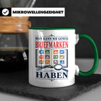 Briefmarken Tasse Man kann nie genug Briefmarken haben - Ges – Grün [farbe:grün]