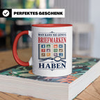 Briefmarken Tasse Man kann nie genug Briefmarken haben - Ges – Rot [farbe:rot]