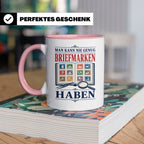 Briefmarken Tasse Man kann nie genug Briefmarken haben - Ges – Rosa [farbe:rosa]