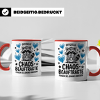 Waschtag Tasse - Offizielle Chaosbeauftragte Waschbär Kaffeetasse für Chaoten & Morgenmuffel - Geschenkidee mit Spruch für Ordnungsliebhaber