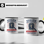 Briefmarken Tasse Stolzer Briefmarkensammler nur schlaue Leu – Schwarz [farbe:schwarz]