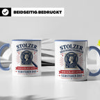 Briefmarken Tasse Stolzer Briefmarkensammler nur schlaue Leu – Blau [farbe:blau]