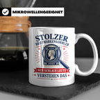 Briefmarken Tasse Stolzer Briefmarkensammler nur schlaue Leu – Weiß [farbe:weiß]