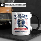Briefmarken Tasse Stolzer Briefmarkensammler nur schlaue Leu – Schwarz [farbe:schwarz]