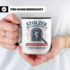 Briefmarken Tasse Stolzer Briefmarkensammler nur schlaue Leu – Schwarz [farbe:schwarz]