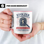 Briefmarken Tasse Stolzer Briefmarkensammler nur schlaue Leu – Rosa [farbe:rosa]