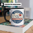 Bonus Papa Tasse Bester Bonus Papa der Welt - Geschenk für S – Schwarz [farbe:schwarz]