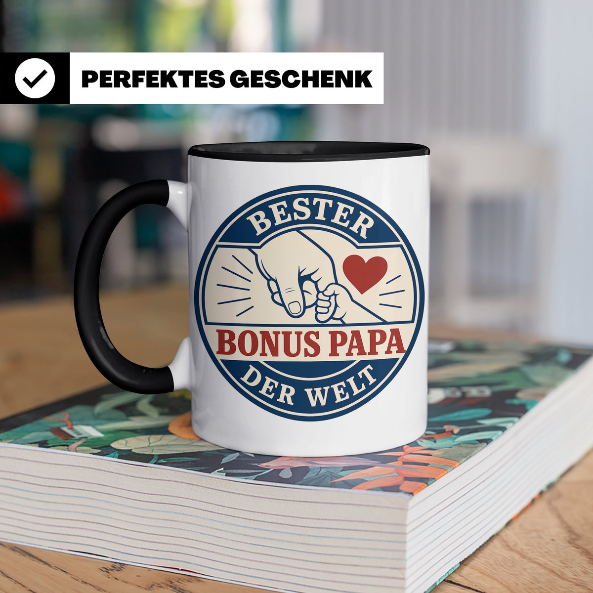 Bonus Papa Tasse Bester Bonus Papa der Welt - Geschenk für S – Schwarz [farbe:schwarz]