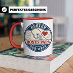Bonus Papa Tasse Bester Bonus Papa der Welt - Geschenk für S – Rot [farbe:rot]
