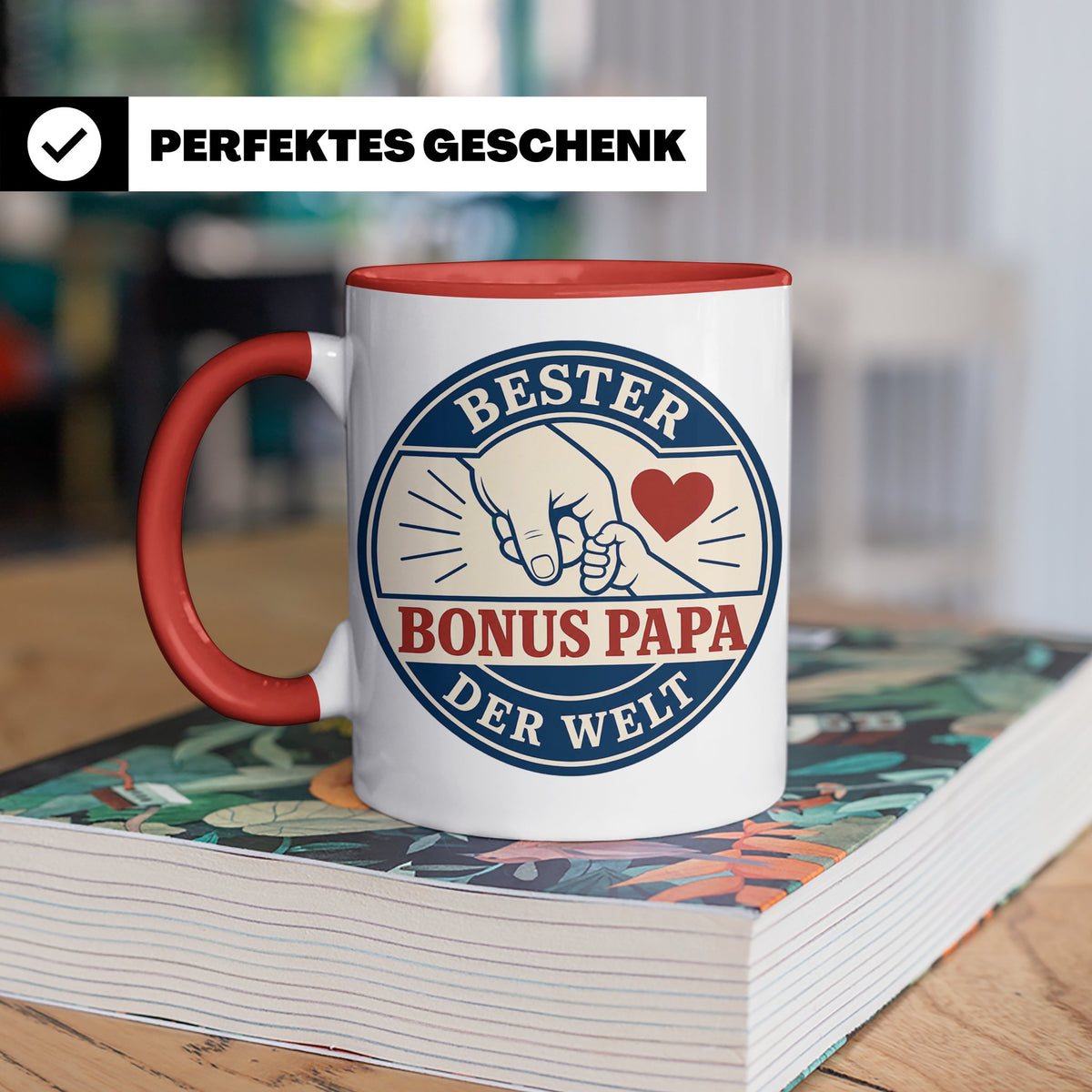 Bonus Papa Tasse Bester Bonus Papa der Welt - Geschenk für S – Rot [farbe:rot]