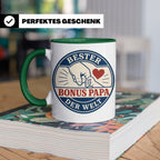 Bonus Papa Tasse Bester Bonus Papa der Welt - Geschenk für S – Grün [farbe:grün]