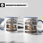 Drechseln Tasse Ich liebe es wenn mich meine Frau drechseln  – Blau [farbe:blau]