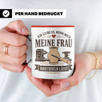 Drechseln Tasse Ich liebe es wenn mich meine Frau drechseln  – Rot [farbe:rot]