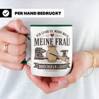 Drechseln Tasse Ich liebe es wenn mich meine Frau drechseln  – Grün [farbe:grün]
