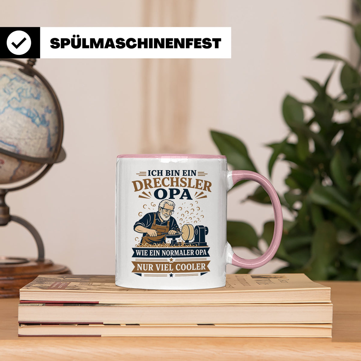 Drechsler Tasse Drechsler Opa wie ein normaler Opa nur viel  – Rosa [farbe:rosa]