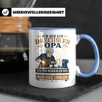 Drechsler Tasse Drechsler Opa wie ein normaler Opa nur viel  – Blau [farbe:blau]