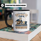 Drechsler Tasse Drechsler Opa wie ein normaler Opa nur viel  – Schwarz [farbe:schwarz]