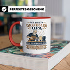 Drechsler Tasse Drechsler Opa wie ein normaler Opa nur viel  – Rot [farbe:rot]