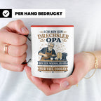 Drechsler Tasse Drechsler Opa wie ein normaler Opa nur viel  – Rot [farbe:rot]