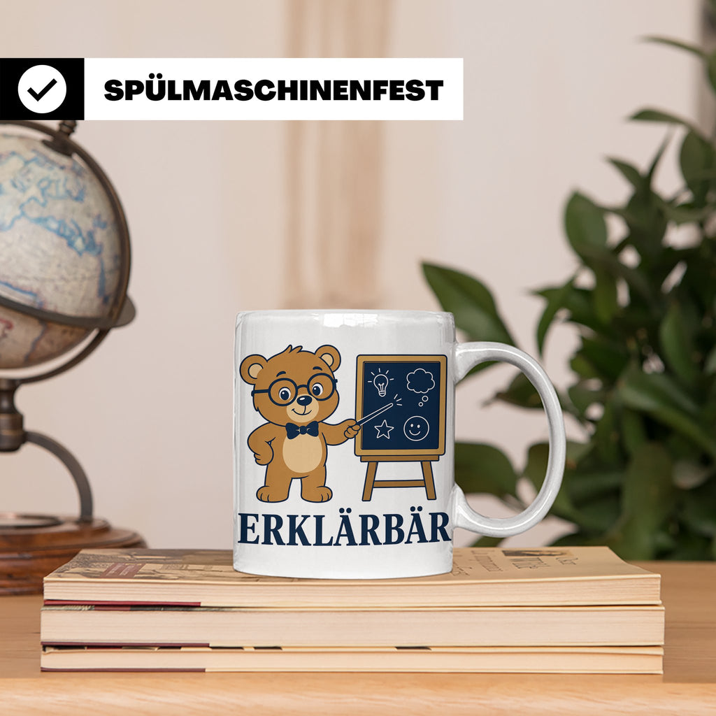 Lehrer Tasse Erklärbär - Lustiges Geschenk für Lehrerin Refe – Weiß [farbe:weiß]