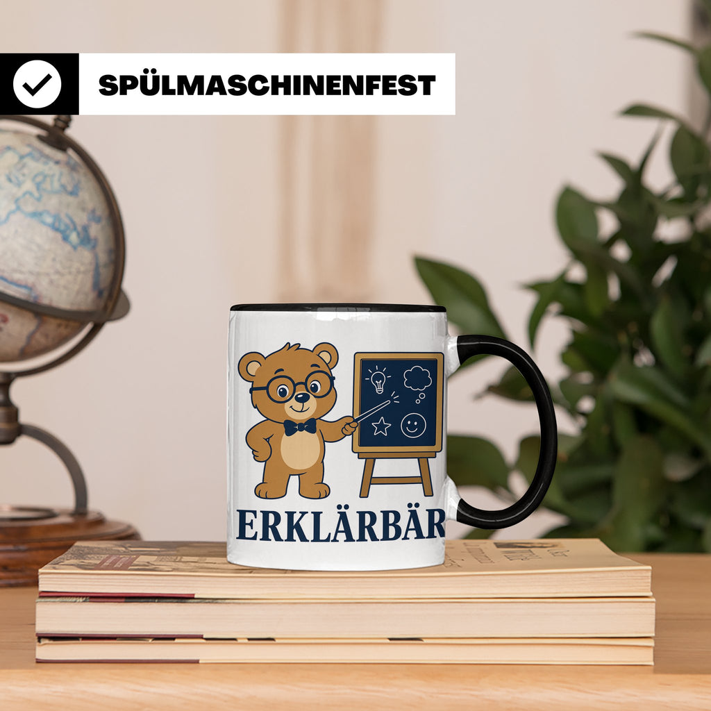 Lehrer Tasse Erklärbär - Lustiges Geschenk für Lehrerin Refe – Schwarz [farbe:schwarz]