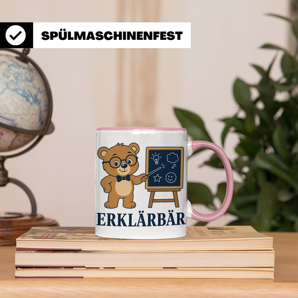 Lehrer Tasse Erklärbär - Lustiges Geschenk für Lehrerin Refe – Rosa [farbe:rosa]