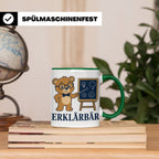 Lehrer Tasse Erklärbär - Lustiges Geschenk für Lehrerin Refe – Grün [farbe:grün]