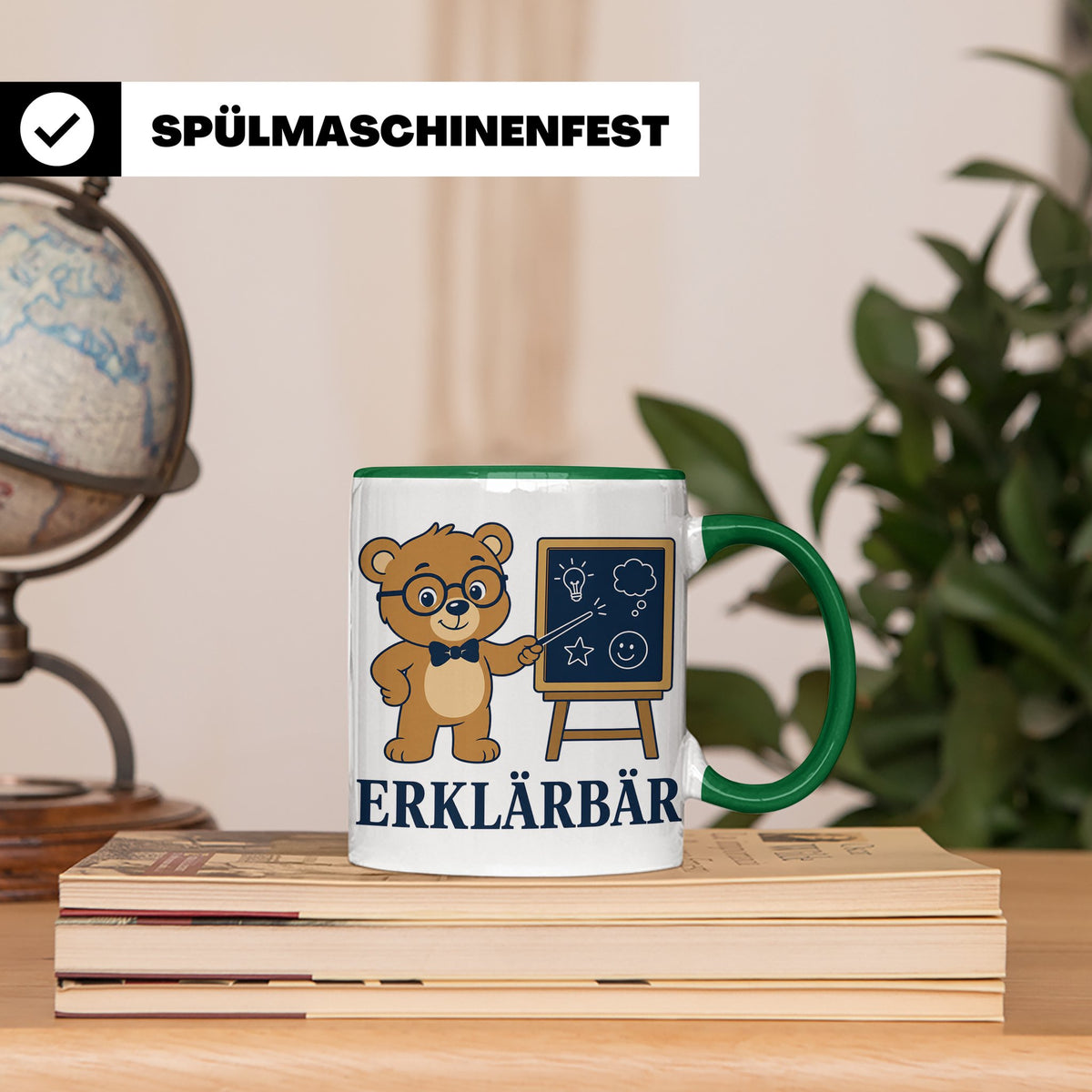 Lehrer Tasse Erklärbär - Lustiges Geschenk für Lehrerin Refe – Grün [farbe:grün]