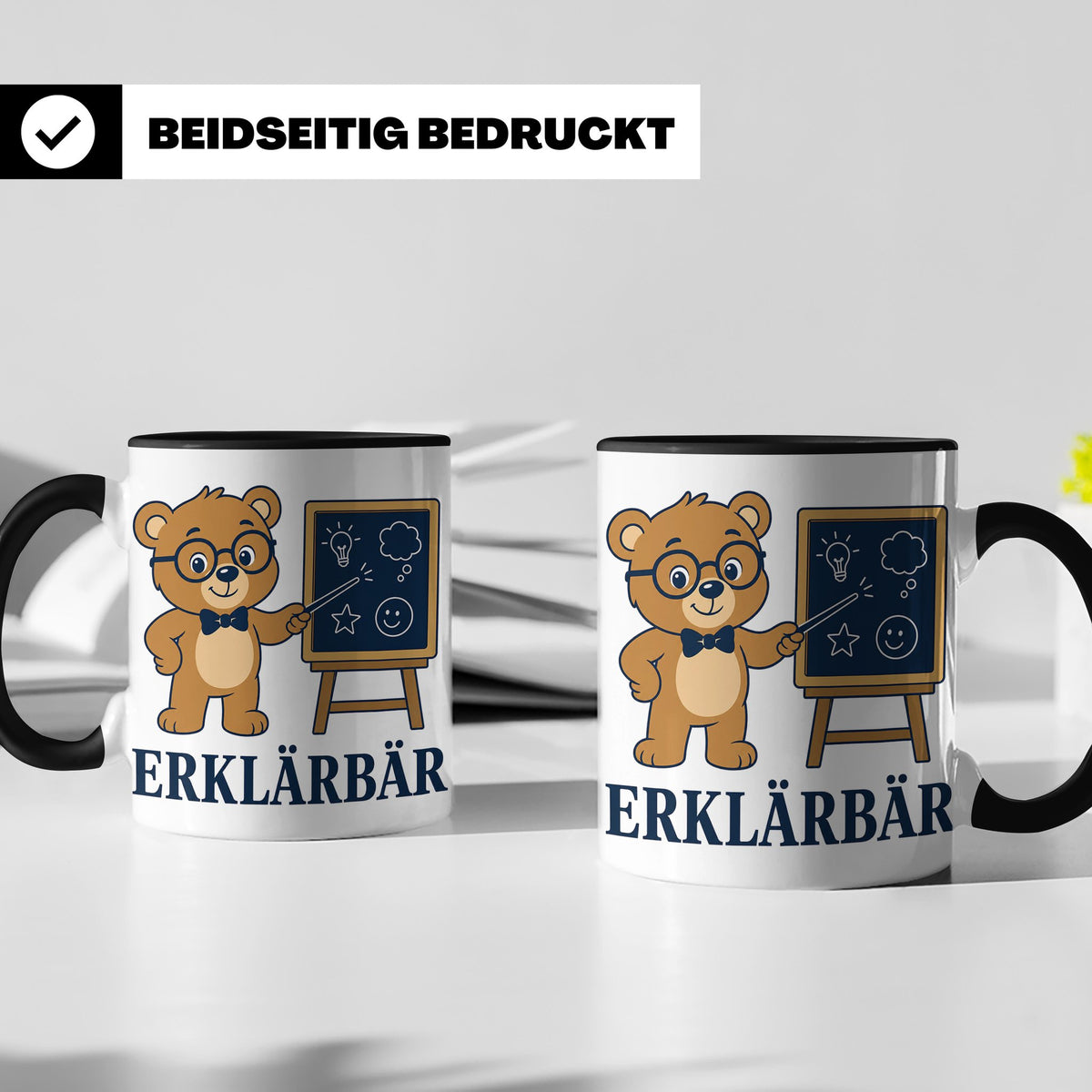 Lehrer Tasse Erklärbär - Lustiges Geschenk für Lehrerin Refe – Schwarz [farbe:schwarz]